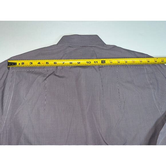 Charles Tyrwhitt Shirt Size 16.5/34 Burgundy Check Jermyn Street London Slim - Picture 16 of 16